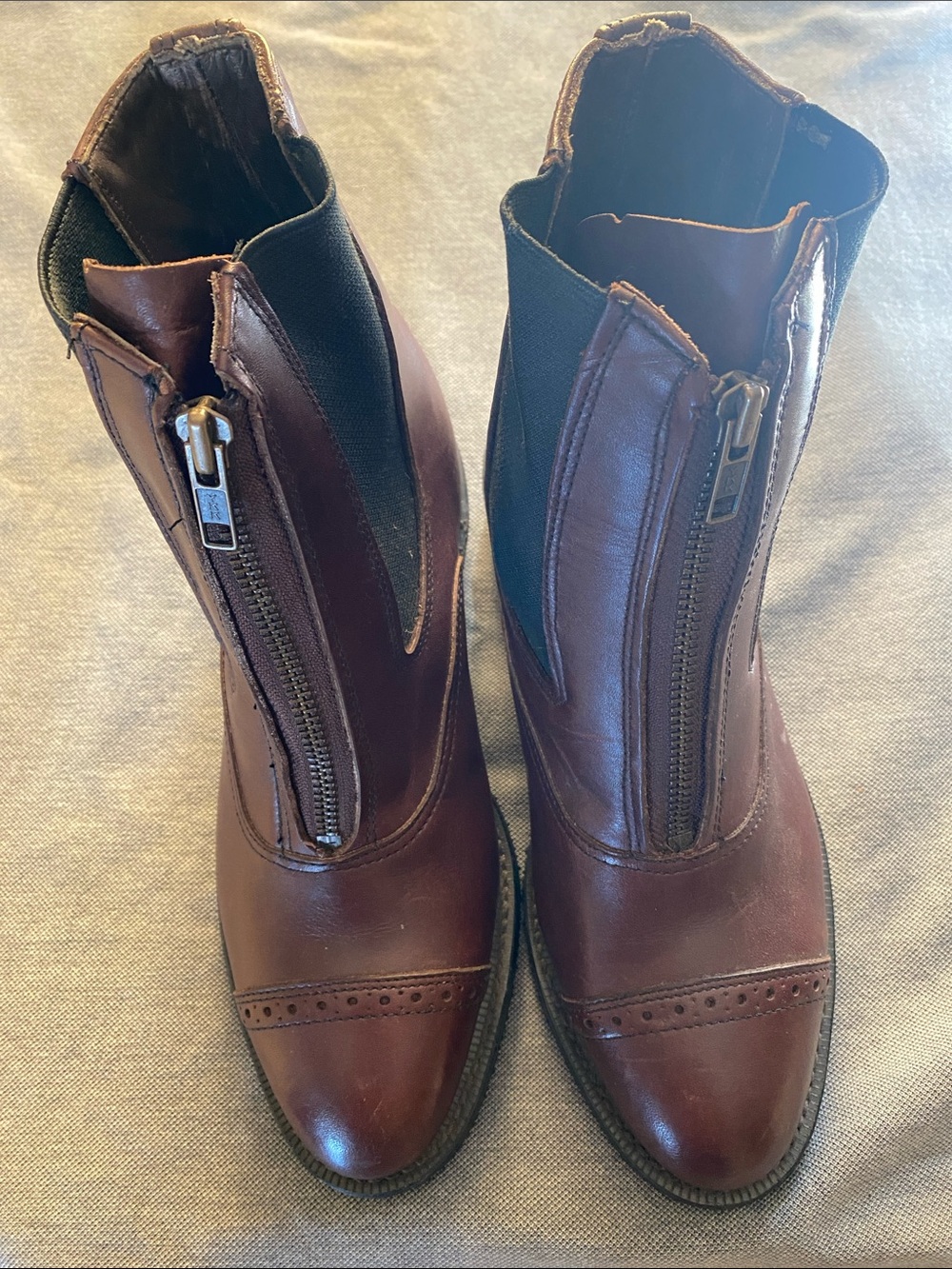 Brown Leather Zip-Front Chukka Boots by Biltrite NWOT 6.5 Grand Prix Western